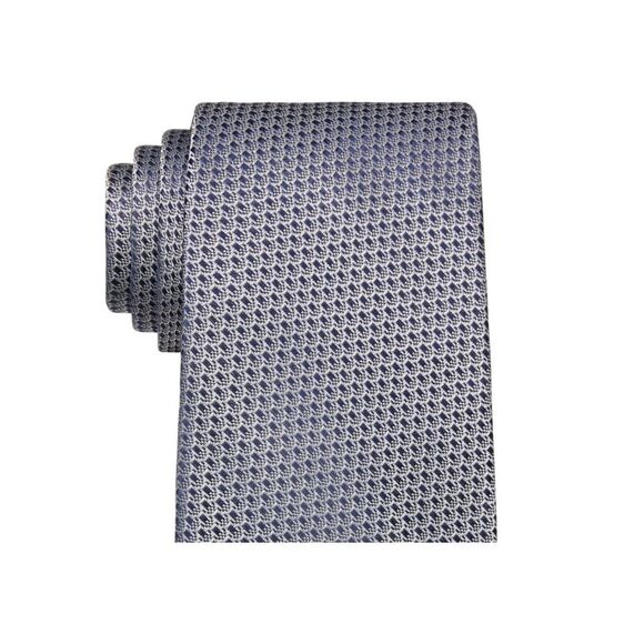 Tommy Hilfiger Men's Chainlink Textured Tie Blue Size Regular - Picture 2 of 3